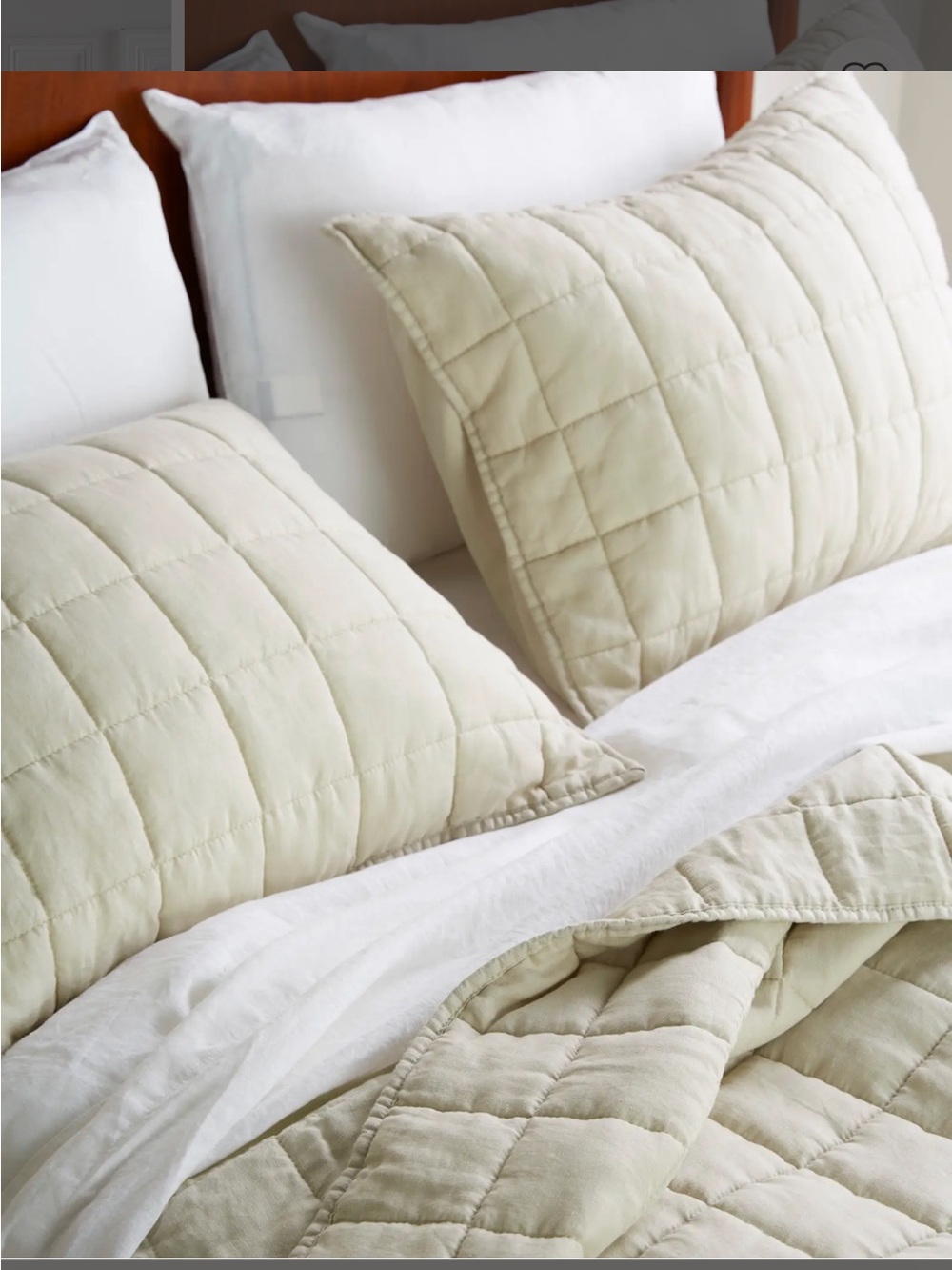 Quince European Linen Box Quilt Sham  Set